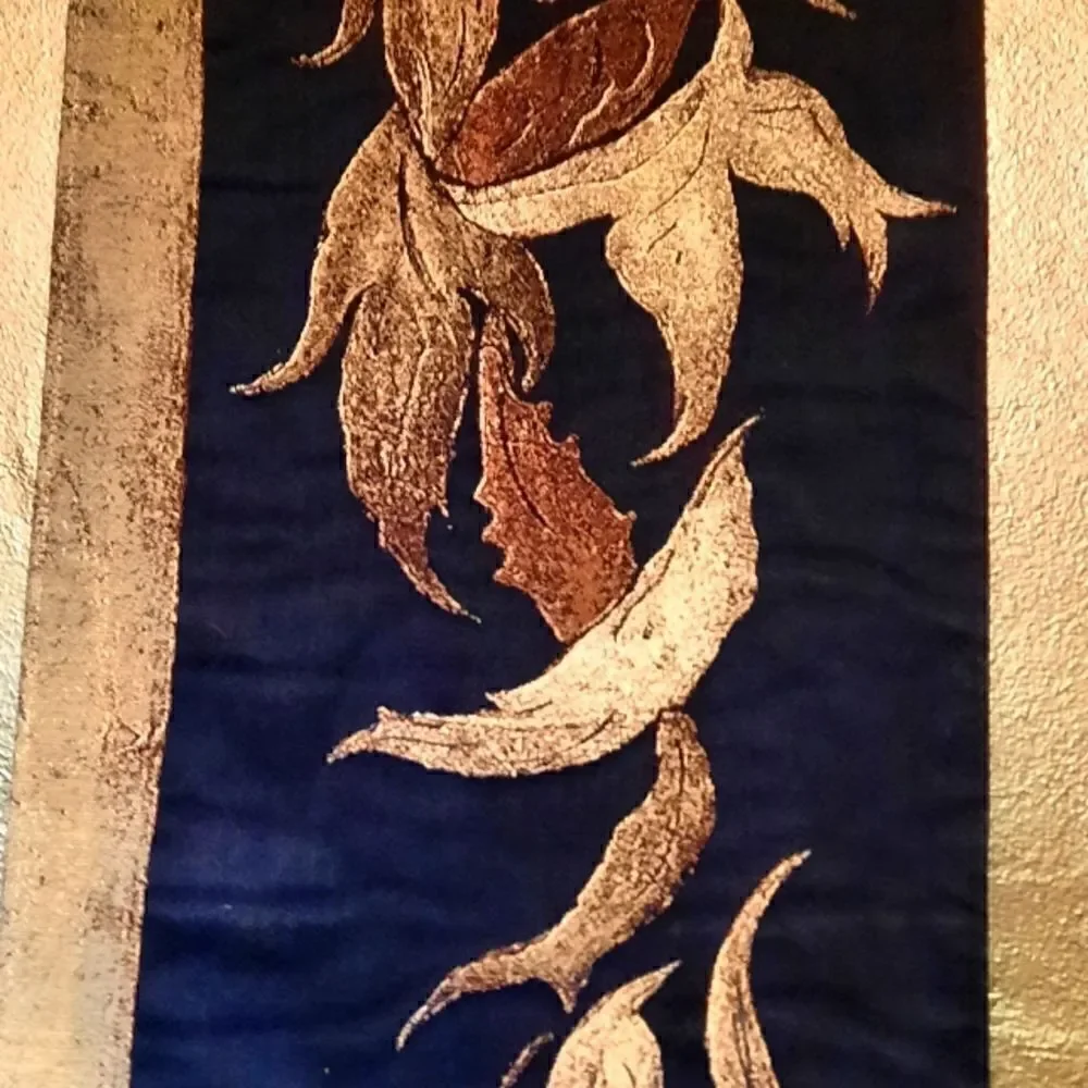 Tapestry Woven Wall Hanging Leaves Design with Rod